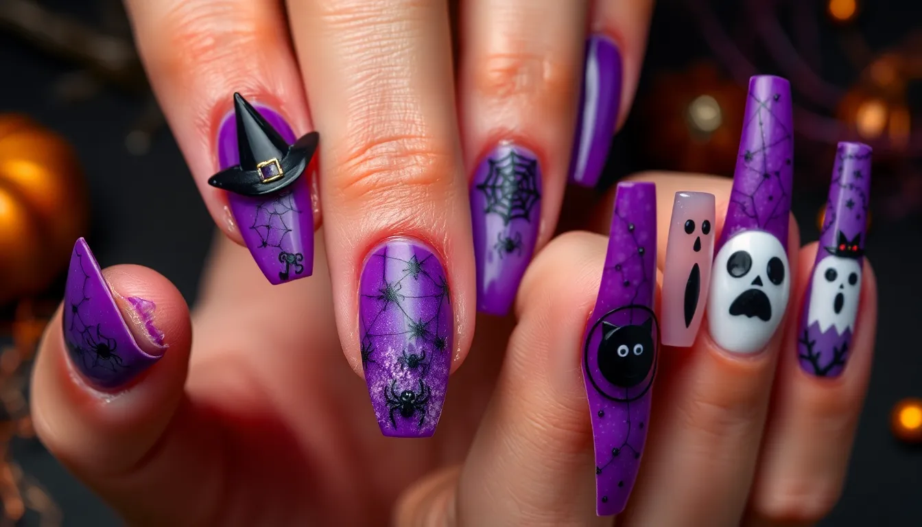 50+ Purple Halloween Nails Ideas That'll Make You Spook-tacular This Season 14 50+ Purple Halloween Nails Ideas That'll Make You Spook-tacular This Season 13