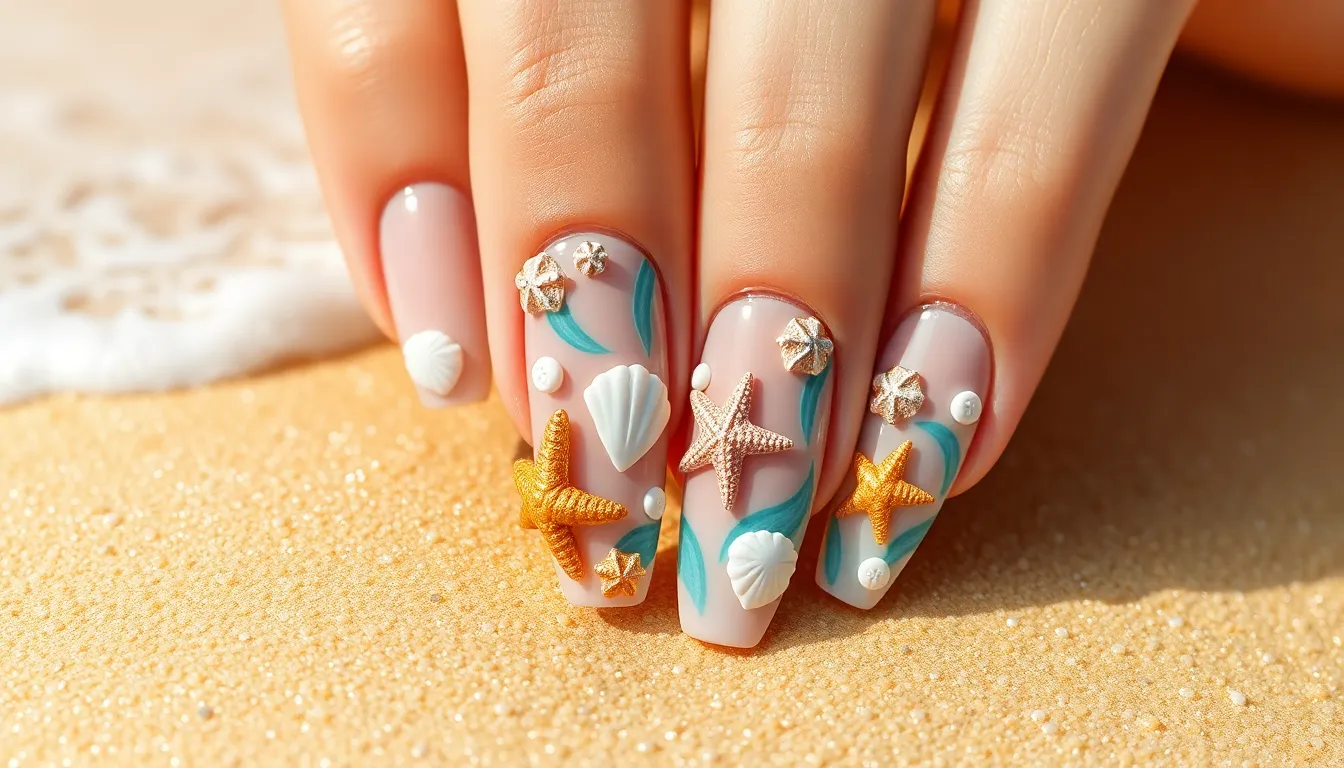 50+ Stunning Beach Nail Ideas to Perfect Your Summer Coastal Vibe 16 50+ Stunning Beach Nail Ideas to Perfect Your Summer Coastal Vibe 15