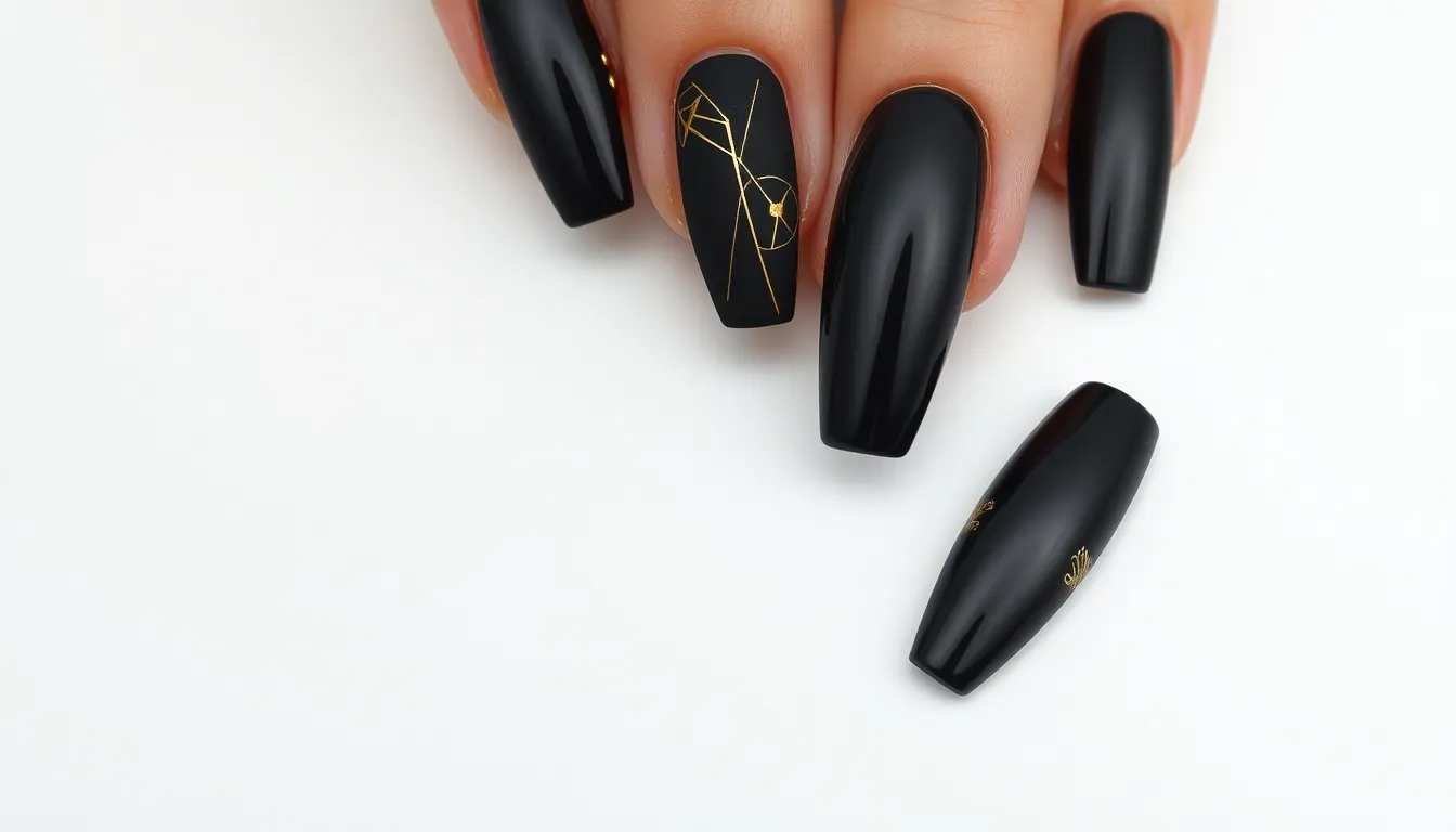 50+ Stunning Black Acrylic Nail Ideas That'll Make You Ditch Every Other Color 16 50+ Stunning Black Acrylic Nail Ideas That'll Make You Ditch Every Other Color 15