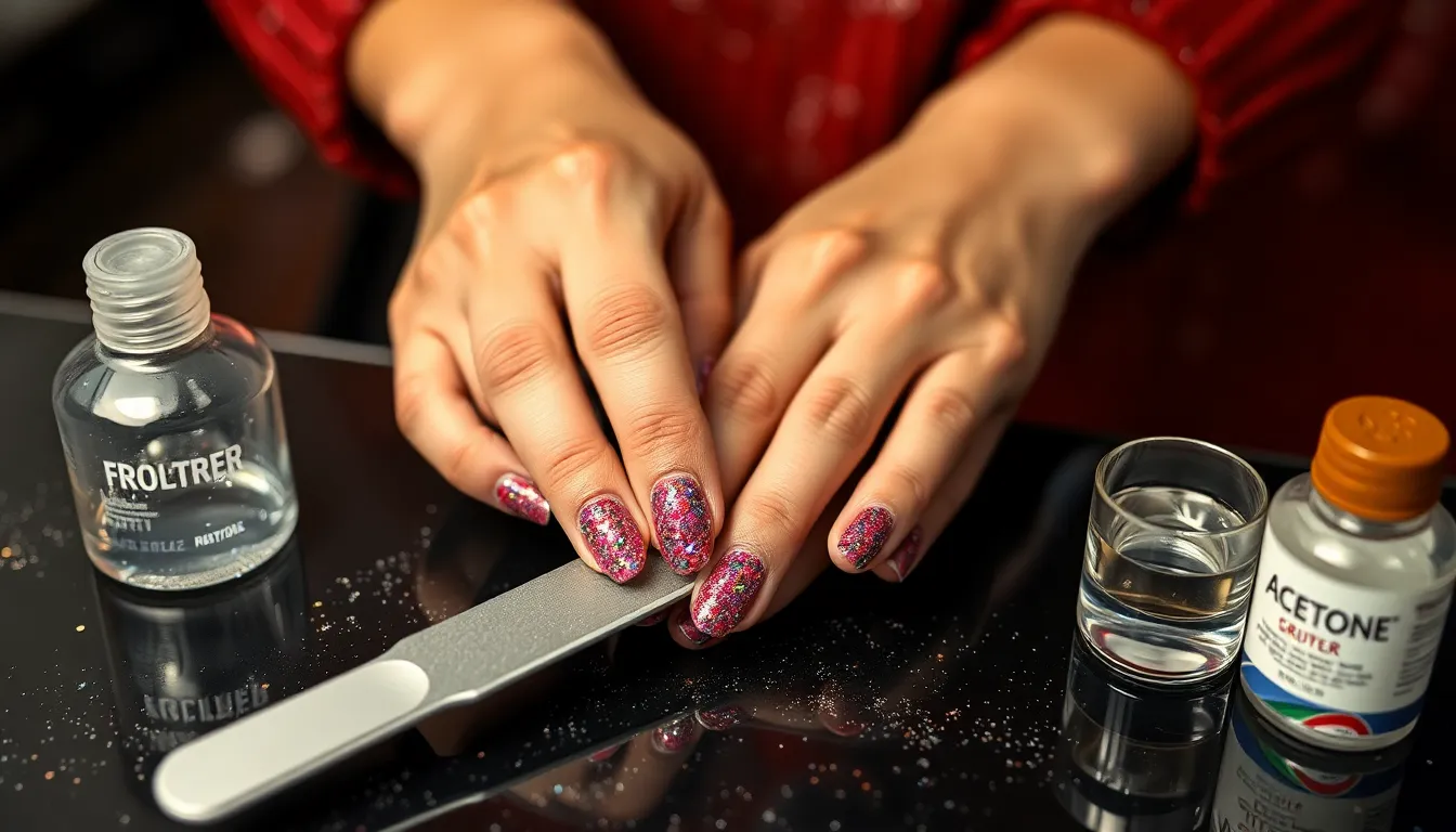 25 Stunning Christmas Glitter Nails to Sparkle All Holiday Season Long 16 25 Stunning Christmas Glitter Nails to Sparkle All Holiday Season Long 15