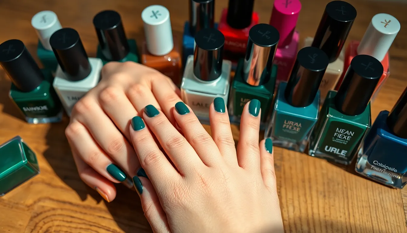 Dark Green Nails: 7 Stunning Shades That Will Transform Your Manicure Game 16 Dark Green Nails: 7 Stunning Shades That Will Transform Your Manicure Game 15