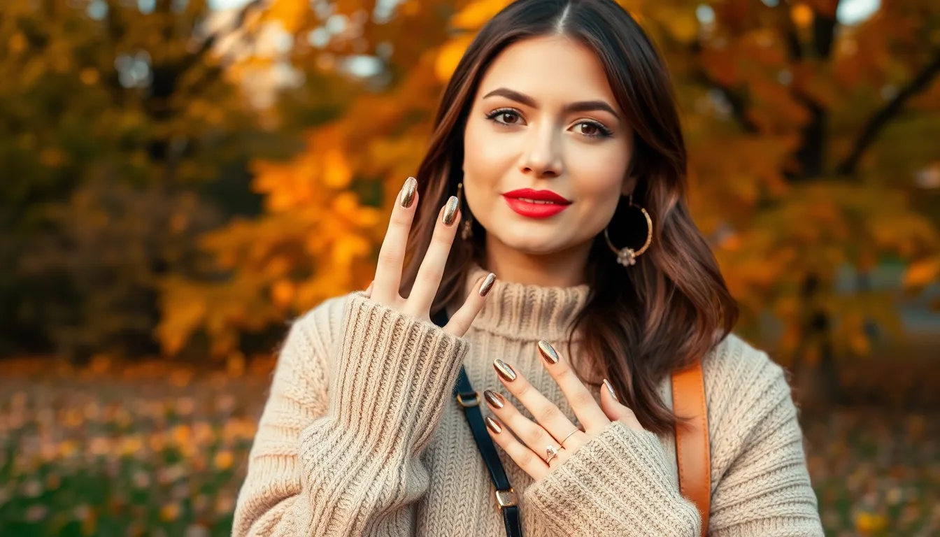 Fall Chrome Nails: 15 Stunning Designs & DIY Tips for Perfect Autumn Manicures 16 Fall Chrome Nails: 15 Stunning Designs & DIY Tips for Perfect Autumn Manicures 15