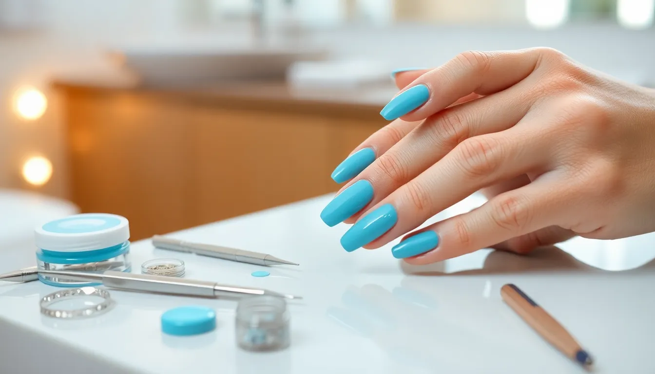 50+ Stunning Light Blue Nail Ideas That'll Make You Ditch Your Go-To Color 16 50+ Stunning Light Blue Nail Ideas That'll Make You Ditch Your Go-To Color 15