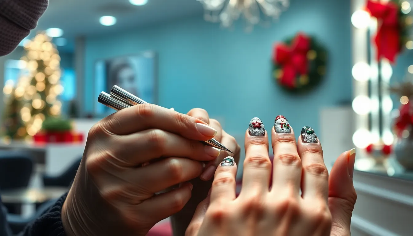 50 Stunning Christmas Nail Design Ideas to Sparkle This Holiday Season 16 50 Stunning Christmas Nail Design Ideas to Sparkle This Holiday Season 15