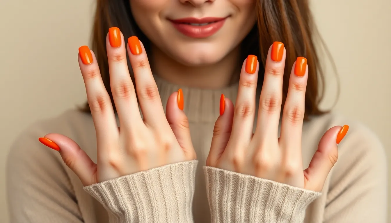 40+ Stunning Orange Nail Ideas: From Classic to Bold Designs for Every Occasion 16 40+ Stunning Orange Nail Ideas: From Classic to Bold Designs for Every Occasion 15