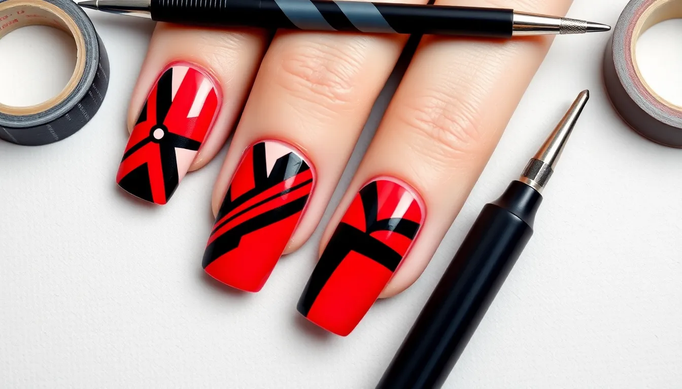 50+ Stunning Red and Black Nail Ideas That'll Make You Feel Like a Total Boss 16 50+ Stunning Red and Black Nail Ideas That'll Make You Feel Like a Total Boss 15