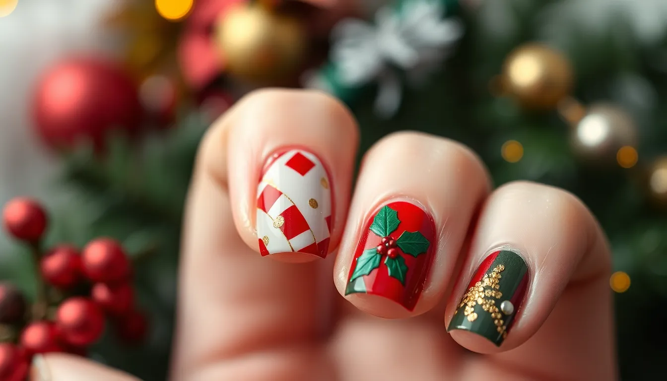50+ Stunning Red and Green Christmas Nails Ideas That'll Make You Holiday-Ready 16 50+ Stunning Red and Green Christmas Nails Ideas That'll Make You Holiday-Ready 15