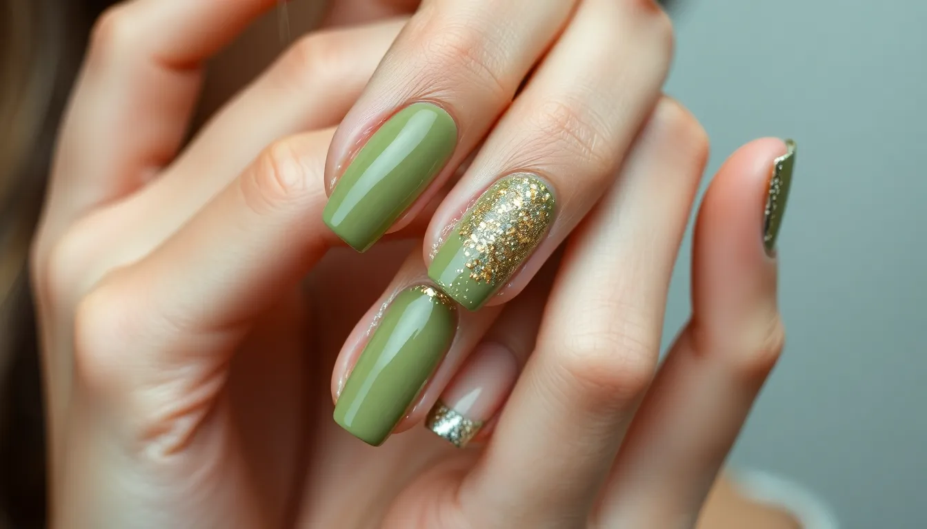 25 Stunning Olive Green Nail Ideas That'll Make You Ditch Your Go-To Color 18 25 Stunning Olive Green Nail Ideas That'll Make You Ditch Your Go-To Color 17