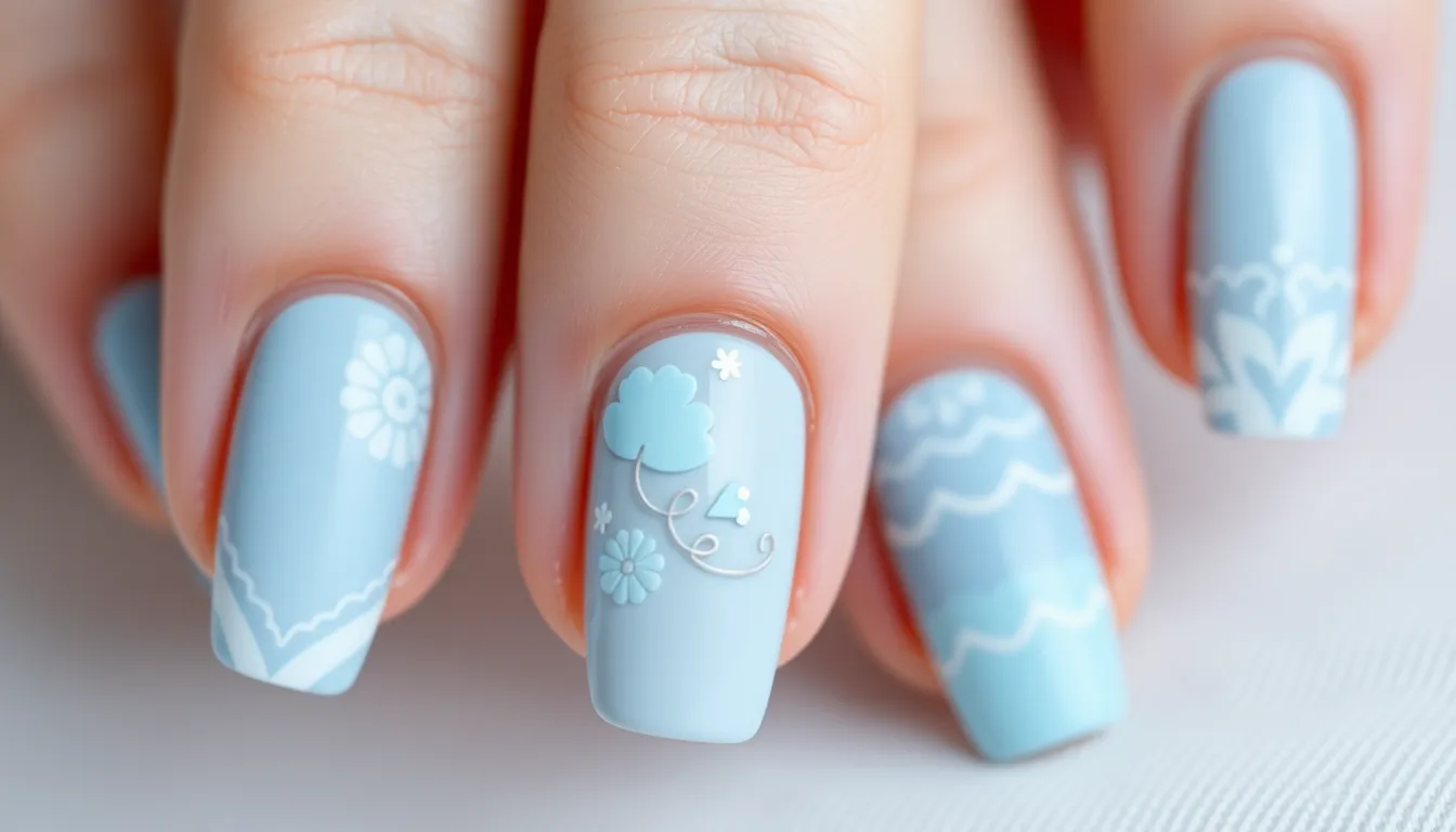 50+ Stunning Light Blue Nail Ideas That'll Make You Ditch Your Go-To Color 2 50+ Stunning Light Blue Nail Ideas That'll Make You Ditch Your Go-To Color 1