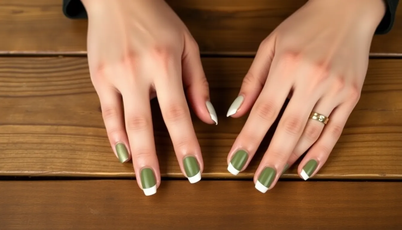 25 Stunning Olive Green Nail Ideas That'll Make You Ditch Your Go-To Color 2 25 Stunning Olive Green Nail Ideas That'll Make You Ditch Your Go-To Color 1